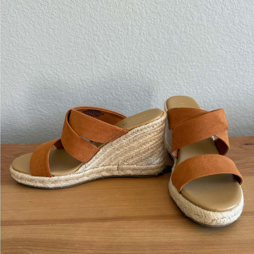 J. Crew Women's Pale Clay Wide Strap Espadrille Wedges